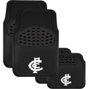 AFL Floor Mats - Carlton, Black, Set of 4 - CMAFLCARS4