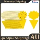 20Pcs Fruit Fly Sticky Traps Double Sided Tree Gnat Traps for Plant(Yellow) AU