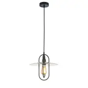PAPILLON Pendant Lamp Light Interior ES Matte Black Oblong with Clear Glass Coolie OD315mm