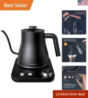 Electric Gooseneck Kettle Ultra Fast Boiling Hot Water Kettle 100% Stainless ...