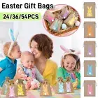 Easter Bunny Burlap Gift Bags Eggs Candies Rope Bag Candy Drawstring Rabbit Kids
