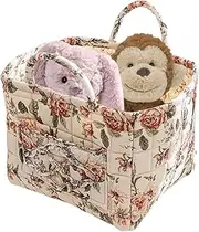 Fabric Storage Bin | Large Capacity Boho Cloth Storage Bins - Portable Folding Laundry Hamper Space-Saving Organizer With Handle For Toys Nursery Bathroom Bedroom Dorm