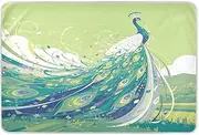 Peacock Spring Green Extra Large Resuable Potty Training Pee Pad Highly Absorbent Pets Potty Training Mat Skin-Friendly Bed Liners for Toddler Kids 52" L x 34" W