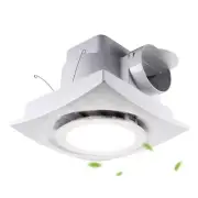 Bathroom Exhaust Fan With LED Light Ultra Quiet 1.0 Sones Ceiling Mount Exhau...