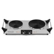 Portable 2-Burner 7.4 In. Silver Electric Stove 1800-Watt Hot Plate with Anti-Sc