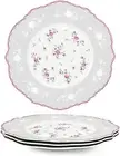 8 Inch Porcelain Dessert Plates Set of 4, Lace Serving Bowls Set for Salad, Soup