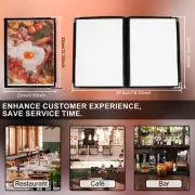 2Pcs Menu Covers Clear Restaurant Menu Holder 8 View Fits A4 Size Paper qiUoF