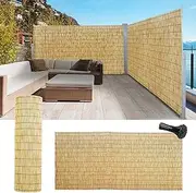 Decorative Fences, Bamboo Reed Fencing, Backyard Reed Fence Rolls Outdoor Privacy Screen Curtain for Room Porch Pool Roof Wall Weatherproof(H1.22xL5m/H4xL16.4ft)