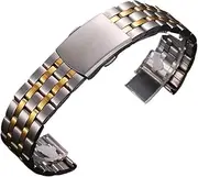 [YJYSUPUGH] Stainless Steel Metal Watch Strap Men Women Universal Wristband 18mm 20mm Suitable for Smart Watch Quartz Watch Folding Buckle Replacement Accessories