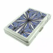 Abstract Art Em9 100's Size Cigarette Case with Built in Lighter Metal Wallet