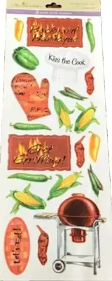 Barbecue Cookout Cook Out Grill Backyard Chiles Corn Miss Elizabeth's Stickers