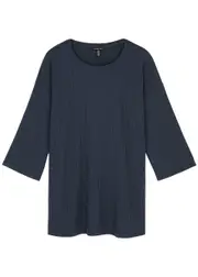 Eileen Fisher Ribbed Stretch-jersey top - Dark Blue - M (UK 14-16 / L) M (UK 14-16 / L)