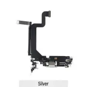 Red Charging Port for iPhone 14 Pro Max-Silver