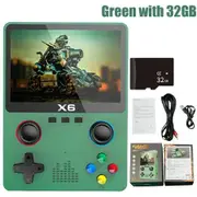 3.5Inch IPS Screen Handheld Game Player Dual Joystick 11 Simulators GBA Video Game Console for Kids Gifts Col Green