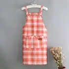 Chef Apron Plaid Oil-proof Ladies Multi-use Chef Household Cleaning Apron Soft
