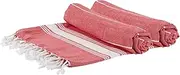 Nicola Spring Turkish Cotton Bath Towels - 170 x 90cm - Red - Pack of 2 - Lightweight & Absorbent Large Adults Drying Beach Towel Bathroom Gym Cloth Sauna Hammam Shower Sheet