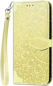 [YBROY] Case for Oppo A57 5G, Magnetic Flip Leather Premium Wallet Phone Case, with Card Slot and Folding Stand, Case Cover for Oppo A57 5G.(Yellow)