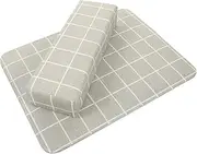 Vaguelly 1 Set Nail Art Hand Rest Pillow with Mat Stylish Checkered Cushion for Manicure Nails Hand Support Clean Countertops