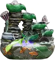 Tabletop Fountains Rockery Flowing Water Landscape Fountain Desktop Decoration Water Wheel Feng Shui Wheel Circulating Water Lucky Ornaments Indoor Water Fountains (Size : A)