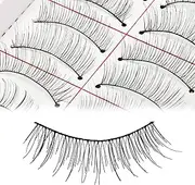 (50 Pairs False Eyelashes) - Adecco LLC 50 Pairs Natural Look Taiwan Handmade Fake False Eyelashes Eye Lashes Transparent Stem Classical Eyelashes (50 Pairs)