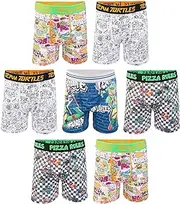 [TEENAGE MUTANT NINJA] Turtles Boys' Mutant Mayhem 7pk Athletic Boxer Briefs with Leonardo, Donatello, Raphael & Michelangelo, 7-Pack, 8