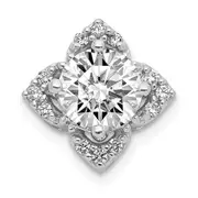 14k White Gold 5.2mm Center 1/20ct. Real Diamond Semi-mount Pendant