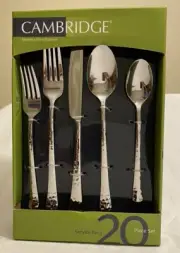 Cambridge 20pc Set Raegn Mir/Ham Stainless Steel Flatware-Service For 4 NEW