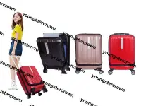 在飛比找露天拍賣優惠-超低價日韓時尚精品Forest 20吋行李箱前開設計二層拉鍊