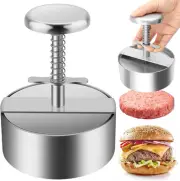 Burger Press, Steel Adjustable Hamburger Patty Maker, Non Stick Patty Making NEW