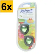 6x Refresh Your Car Mini Diffuser Linen Twin Pack Twin Pack Fresh Spring Air