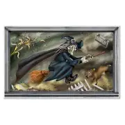 Flying Witch Haunted House Halloween Party Backdrop InstaView Wall Decoration