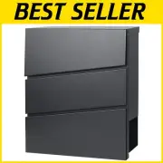 Waterproof Locking Mailbox Wall Mount with Newspaper Compartment - Black