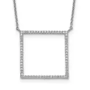 Sterling Silver Square Cz Necklace