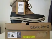 Bearpaw Womens Leighton Wool Blend Lined Winter Boots Tan/Black Size 9
