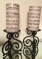 2 Vintage Classical Music Candles. Handmade Music Gift. Music Candle centerpiece