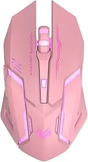 Pink Black Ergonomic 2.4G Rechargeable Mouse for PC Computer Mute Backlit USB Optical Wireless Gaming Mouse Pink