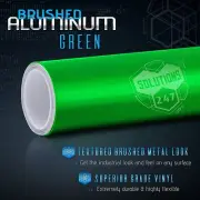 Green Brushed Aluminum Vinyl Wrap Sticker Decal Air Bubble Free - 24" x 60" Inch (for: Honda Civic)