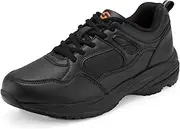 [NINGO] Slip Resistant Shoes for Men, Water and Oil Resistant Non Slip Work Shoes. Upgraded SRC Grade Non Slip Outsole, Casual Lace Up Work Sneakers for Chef Kitchen Restaurant