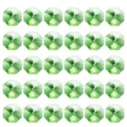 60 Pack K9 Crystal Octagon Beads 2 Holes 14mm Chandelier Prisms Light Green