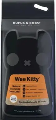 Wee Kitty Clumping Corn Cat Litter , Natural Flushable , Low Tracking Biodegr...