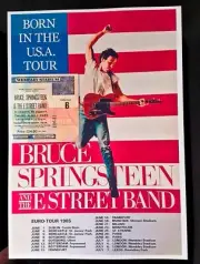 BRUCE SPRINGSTEEN The Boss Repro. TICKET & A4 Poster 1985 July 4 Wembley B