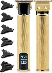 Berdsen Men's Electric Beard Trimmer 6 Attachments 1 to 9 mm Gold