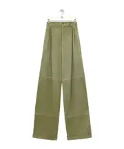 Pleated trousers in suede lambskin FR36 Sage