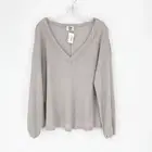 Made With Love Mauve Bubble Sleeve Thermal Top Size Medium