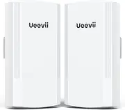 Wireless Bridge, UeeVii 5.8G Point to Point WiFi Bridge, 2KM Long Range Outdoor CPE with 2x100Mbps LAN Ports, 24V PoE Injector, Ideal for Barn, Garage, or Shop Network Extension