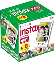 [Fujifilm] Instax Mini Instant Film, 10 Sheets×5 Pack(Total 50 Shoots)