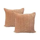 2pc Cloud Linen Minerva Velvet/Feather 50cm Embroidered Cushion Square Blush
