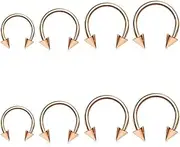 [Jewel Barrel] 8pcs 16G Horseshoe Piercing Jewellery Septum Hoops Surgical Steel Circular Barbells for Cartilage, Helix, Lip, Daith, Rook Piercings | 6mm 8mm 10mm 12mm Rings with Cones