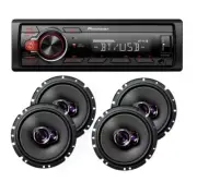 Pioneer Car Stereo Radio Bluetooth Mp3 + 2 Pair Pioneer 6 3/4" Car 3way Speakers