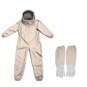 Full Beekeeping Suit Bee Suit Heavy Duty with Leather Ventilated Keeping Gloves XXL